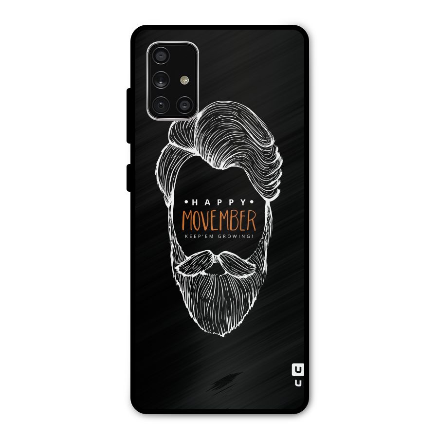 Happy Movember Black Metal Back Case for Galaxy A71