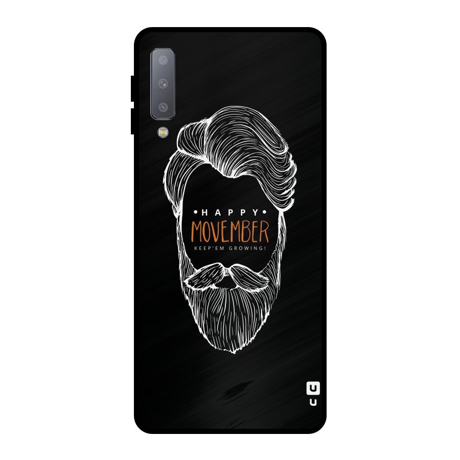 Happy Movember Black Metal Back Case for Galaxy A7 (2018)