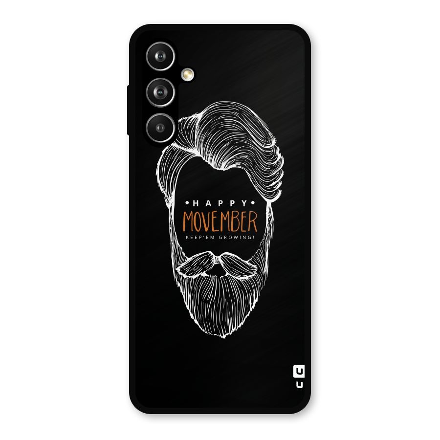 Happy Movember Black Metal Back Case for Galaxy F54