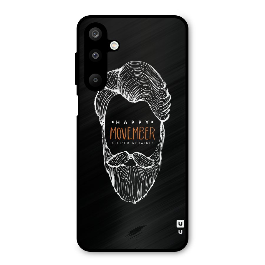 Happy Movember Black Metal Back Case for Galaxy M16