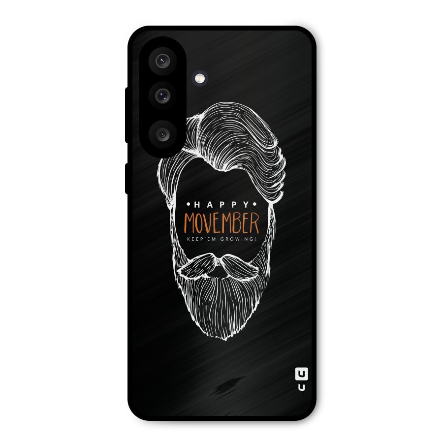 Happy Movember Black Metal Back Case for Galaxy M56