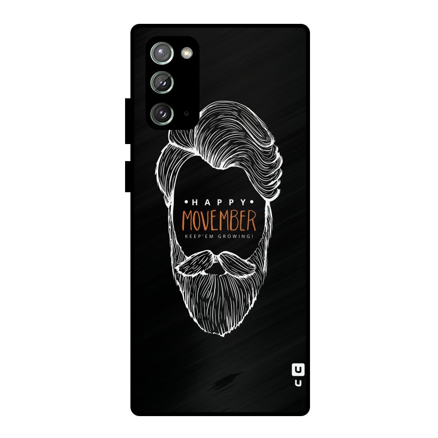 Happy Movember Black Metal Back Case for Galaxy Note 20