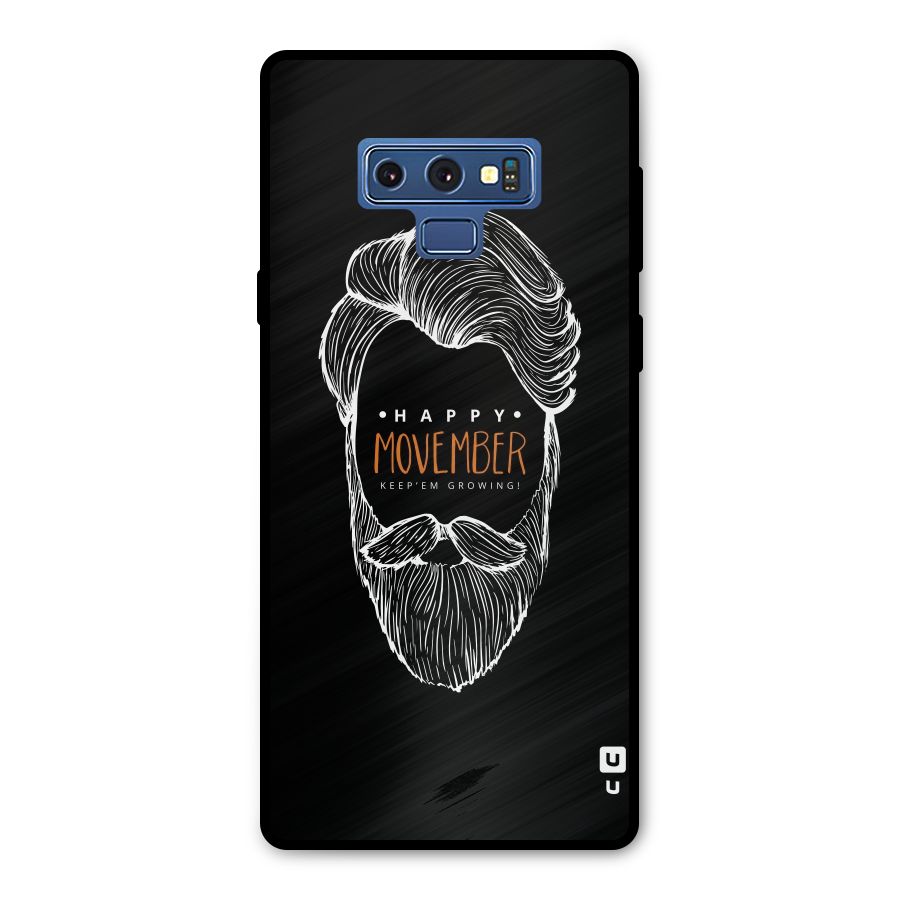 Happy Movember Black Metal Back Case for Galaxy Note 9