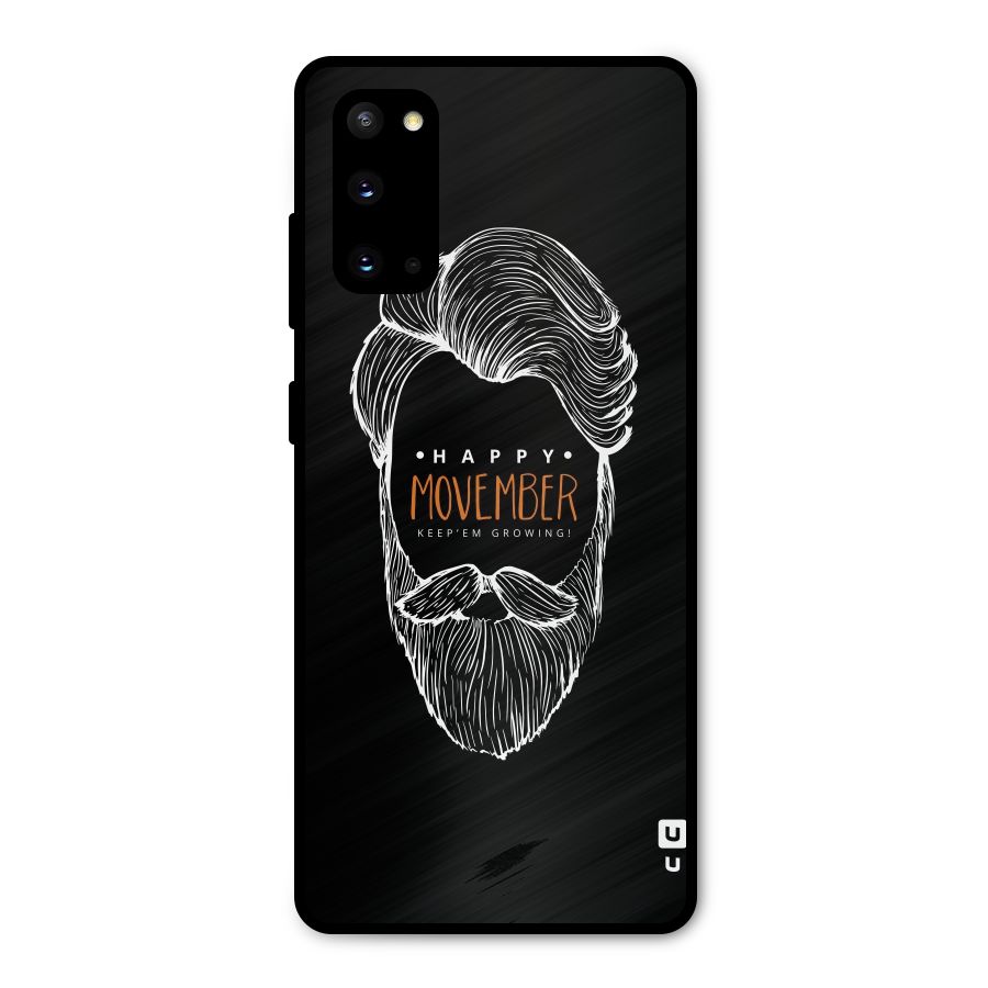 Happy Movember Black Metal Back Case for Galaxy S20