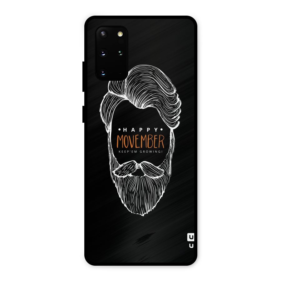 Happy Movember Black Metal Back Case for Galaxy S20 Plus