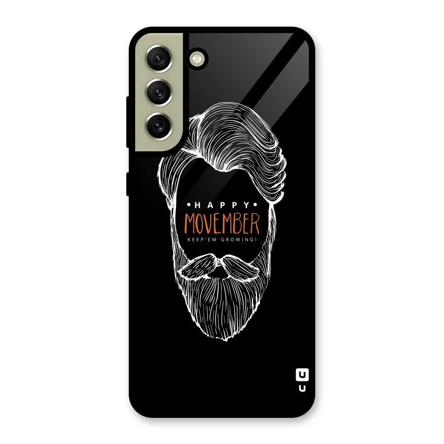 Happy Movember Black Metal Back Case for Galaxy S21 FE 5G (2023)