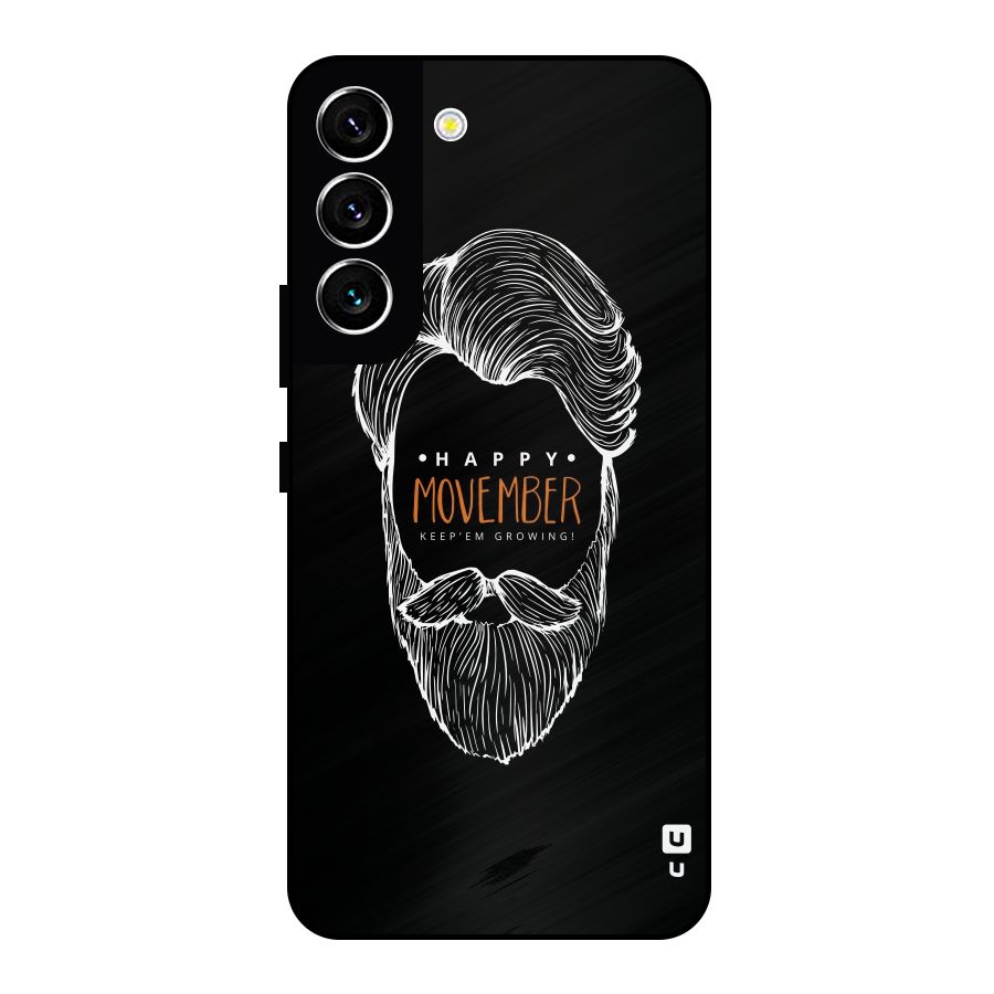 Happy Movember Black Metal Back Case for Galaxy S22 5G
