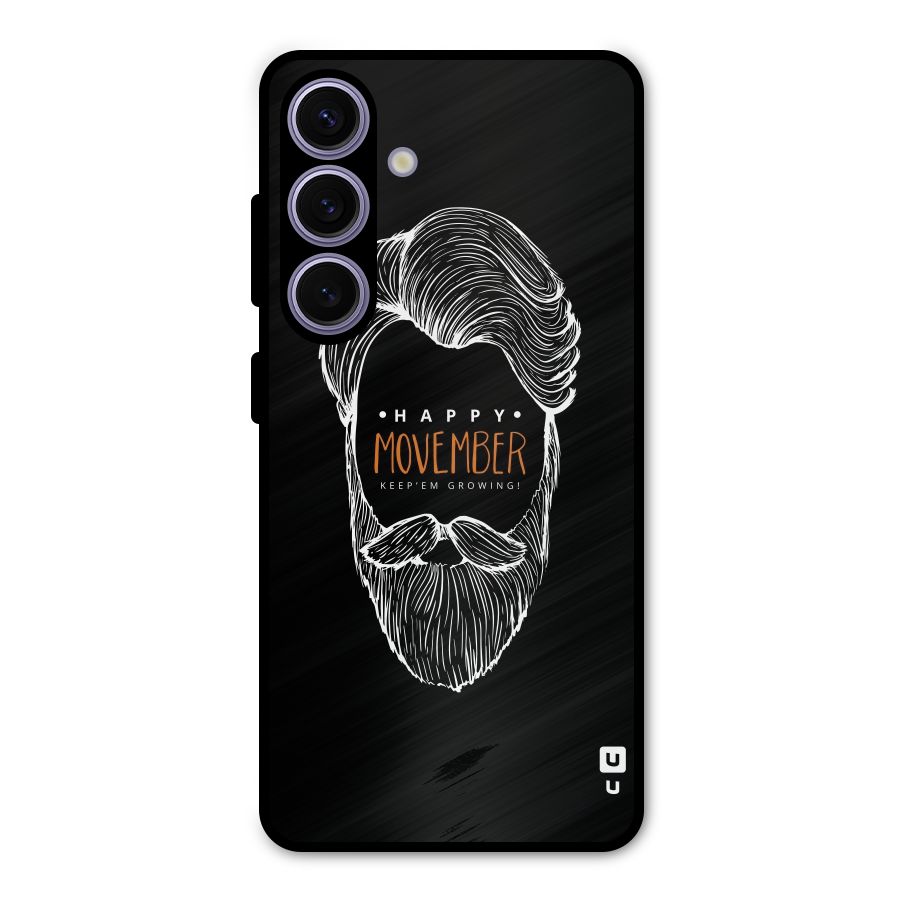 Happy Movember Black Metal Back Case for Galaxy S24