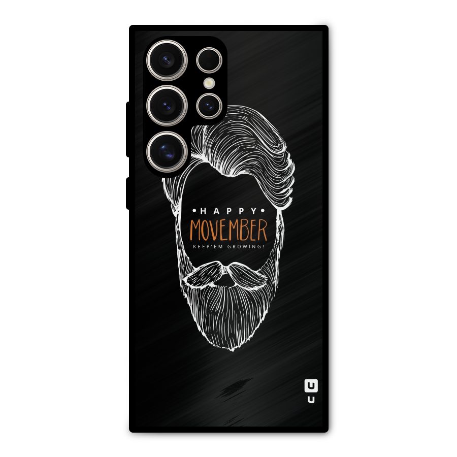 Happy Movember Black Metal Back Case for Galaxy S24 Ultra
