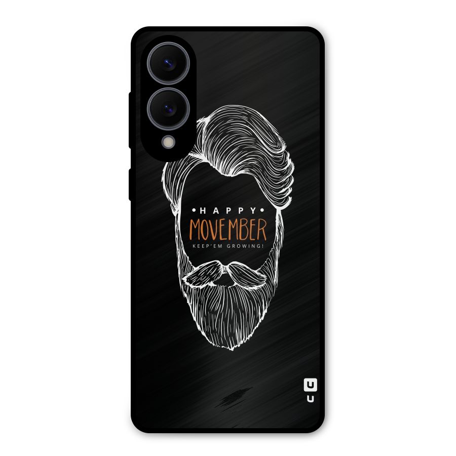 Happy Movember Black Metal Back Case for Galaxy S25 Edge