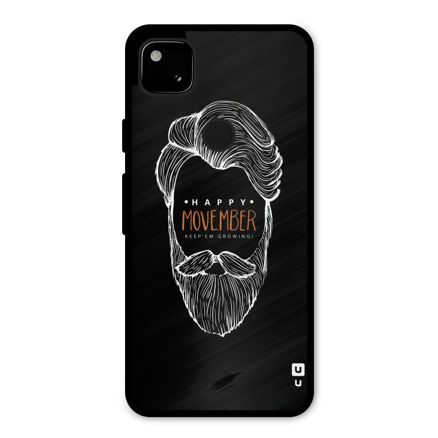 Happy Movember Black Metal Back Case for Google Pixel 4a