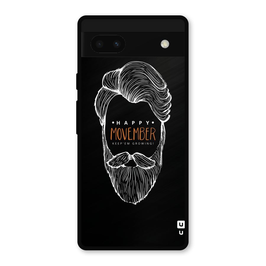 Happy Movember Black Metal Back Case for Google Pixel 6a