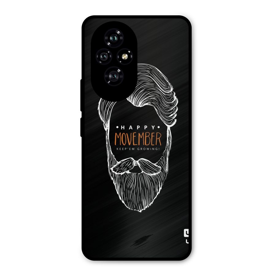 Happy Movember Black Metal Back Case for Honor 200
