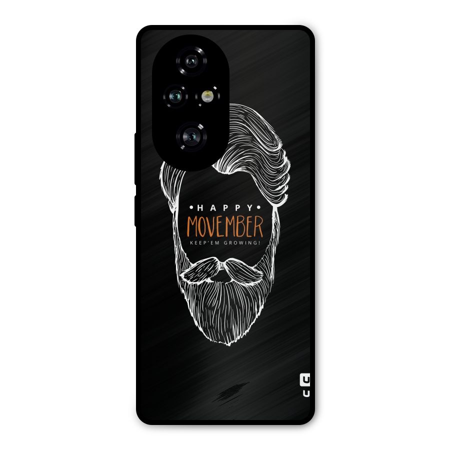 Happy Movember Black Metal Back Case for Honor 200 Pro