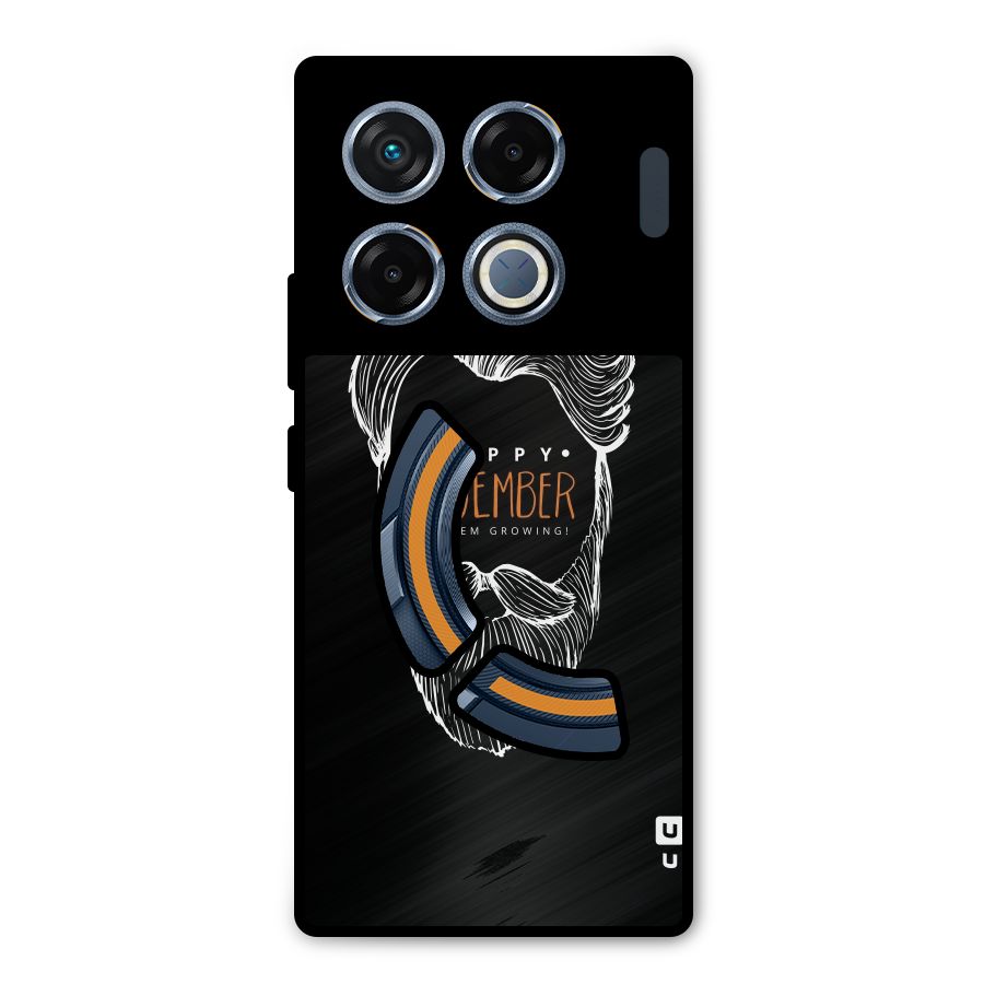 Happy Movember Black Metal Back Case for Infinix GT 20 Pro