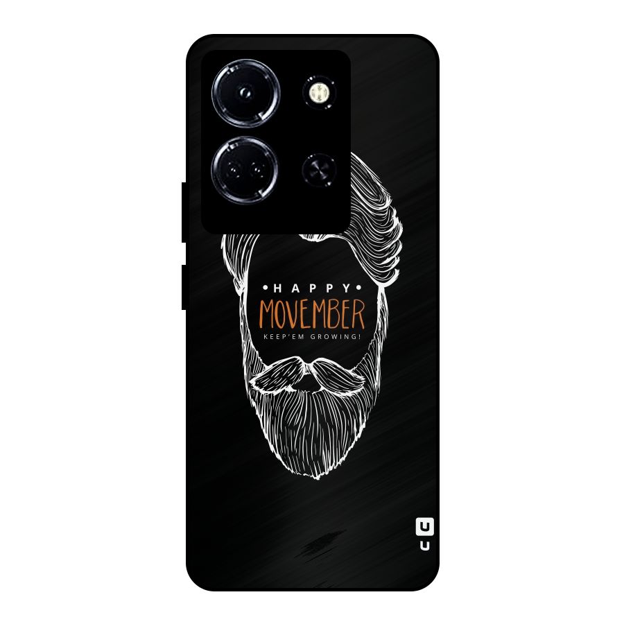 Happy Movember Black Metal Back Case for Infinix Note 30 5G