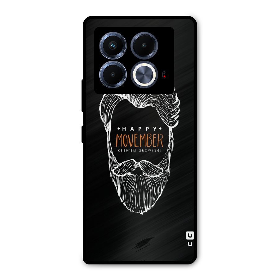 Happy Movember Black Metal Back Case for Infinix Note 40 5G