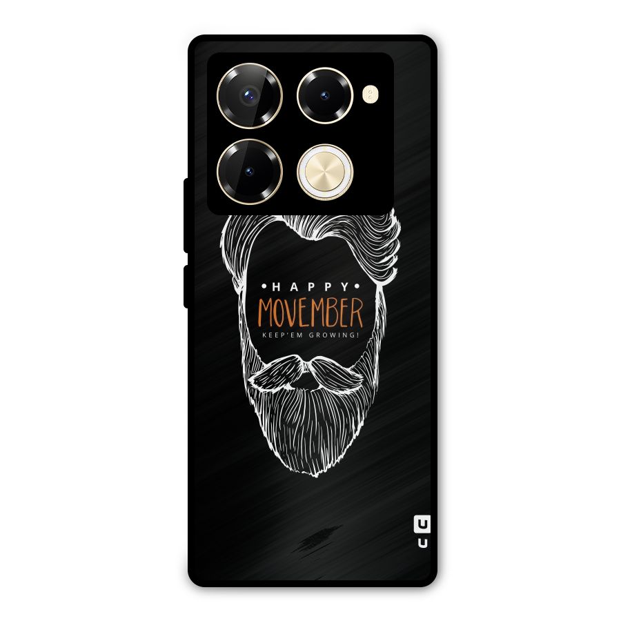 Happy Movember Black Metal Back Case for Infinix Note 40 Pro