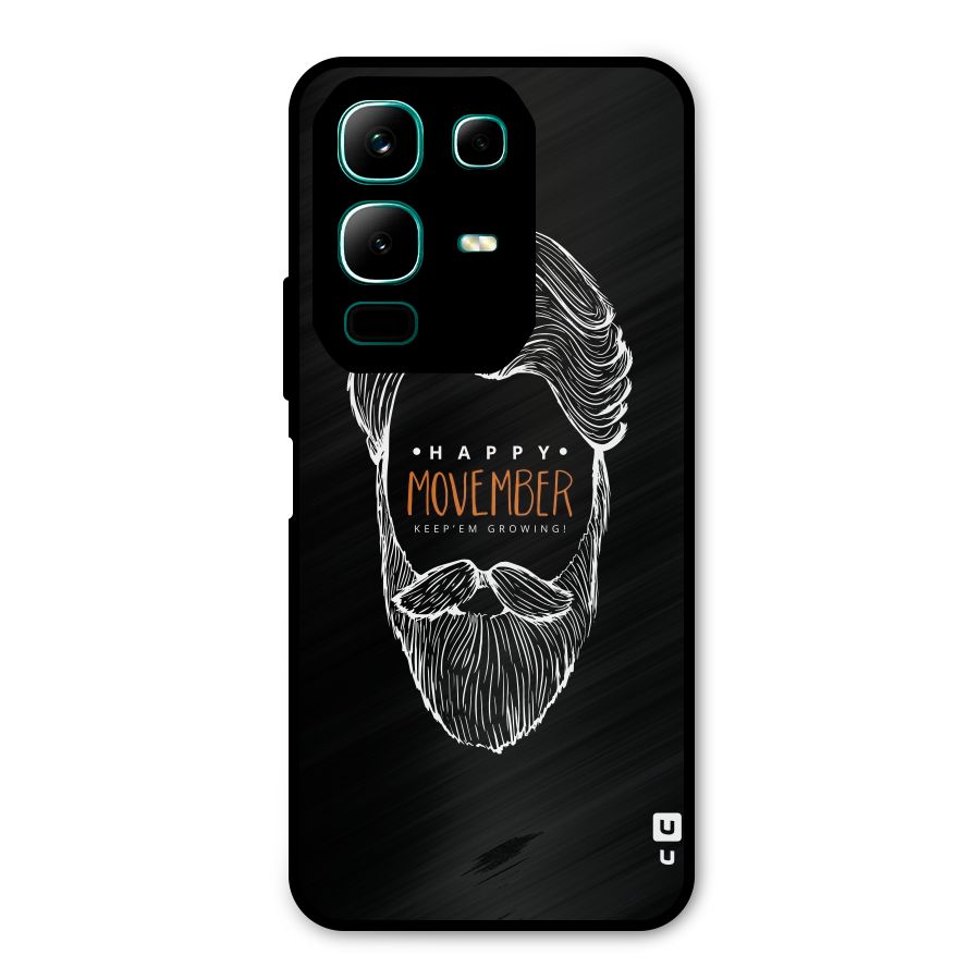 Happy Movember Black Metal Back Case for Infinix Note 50x