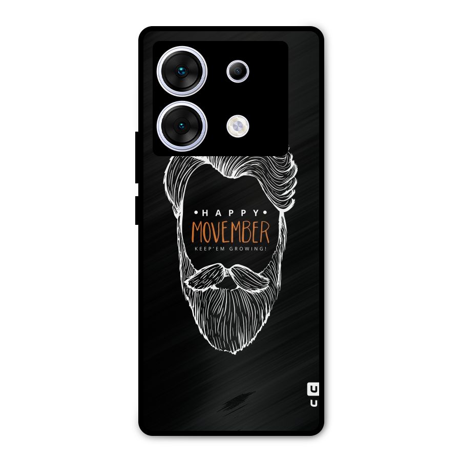 Happy Movember Black Metal Back Case for Infinix Zero 30 5G