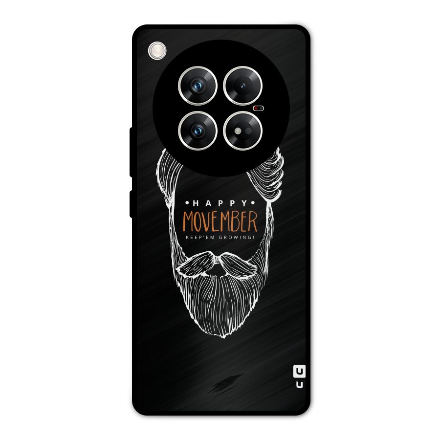 Happy Movember Black Metal Back Case for Infinix Zero 40 5G