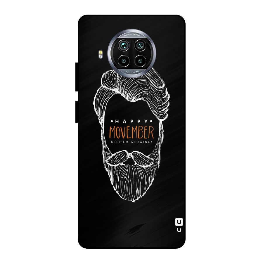 Happy Movember Black Metal Back Case for Mi 10i