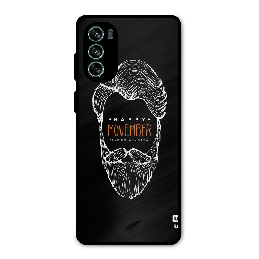 Happy Movember Black Metal Back Case for Moto G62