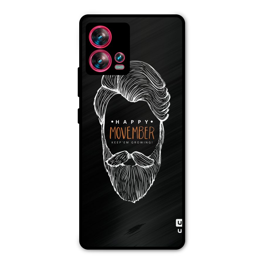 Happy Movember Black Metal Back Case for Motorola Edge 30 Fusion