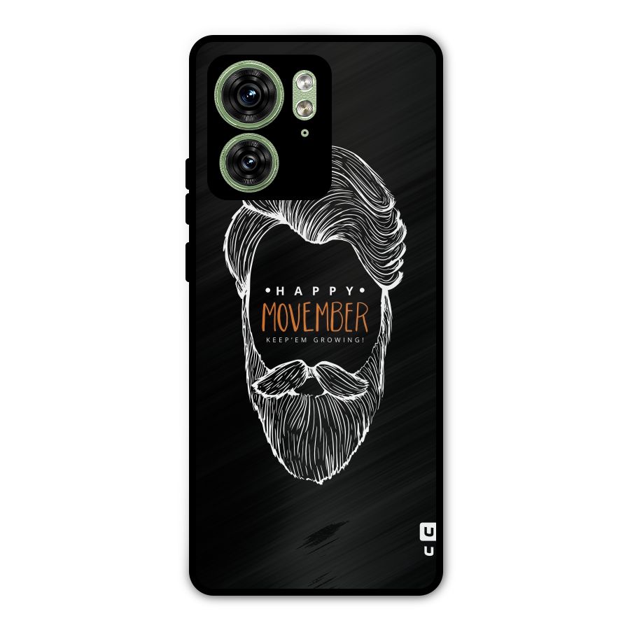 Happy Movember Black Metal Back Case for Motorola Edge 40 5G