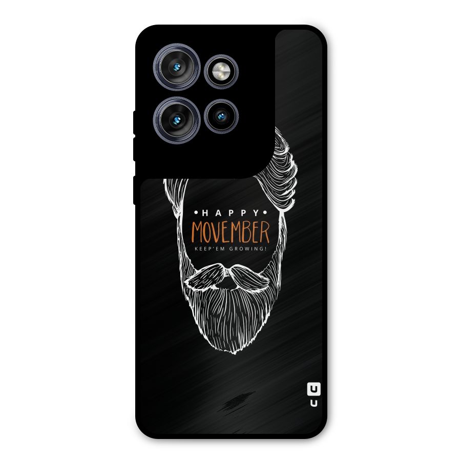 Happy Movember Black Metal Back Case for Motorola Edge 50 Neo