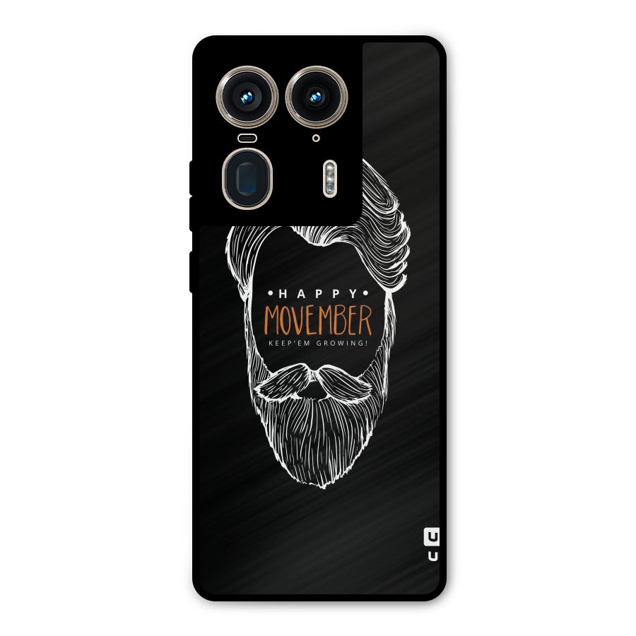 Happy Movember Black Metal Back Case for Motorola Edge 50 Ultra