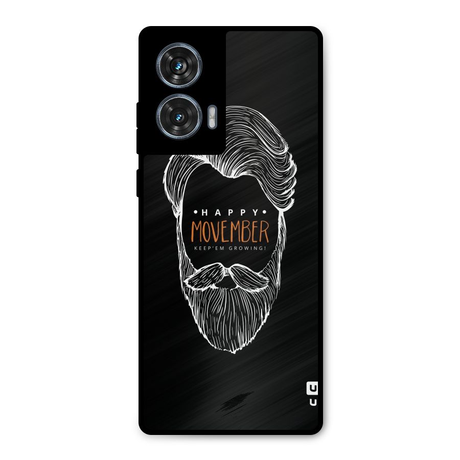 Happy Movember Black Metal Back Case for Motorola G96