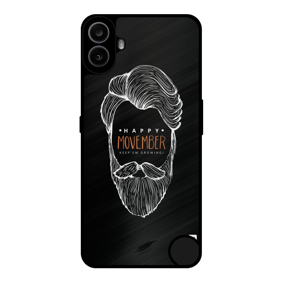 Happy Movember Black Metal Back Case for Nothing CMF Phone 1