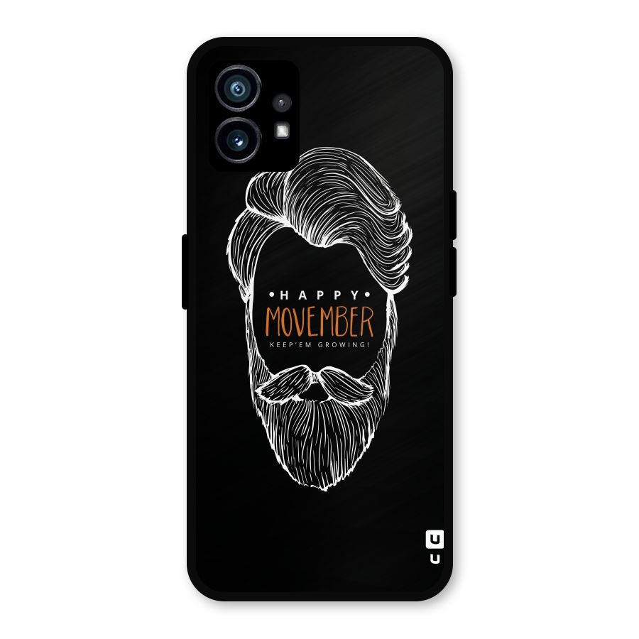Happy Movember Black Metal Back Case for Nothing Phone 1
