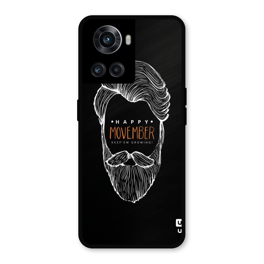 Happy Movember Black Metal Back Case for OnePlus 10R