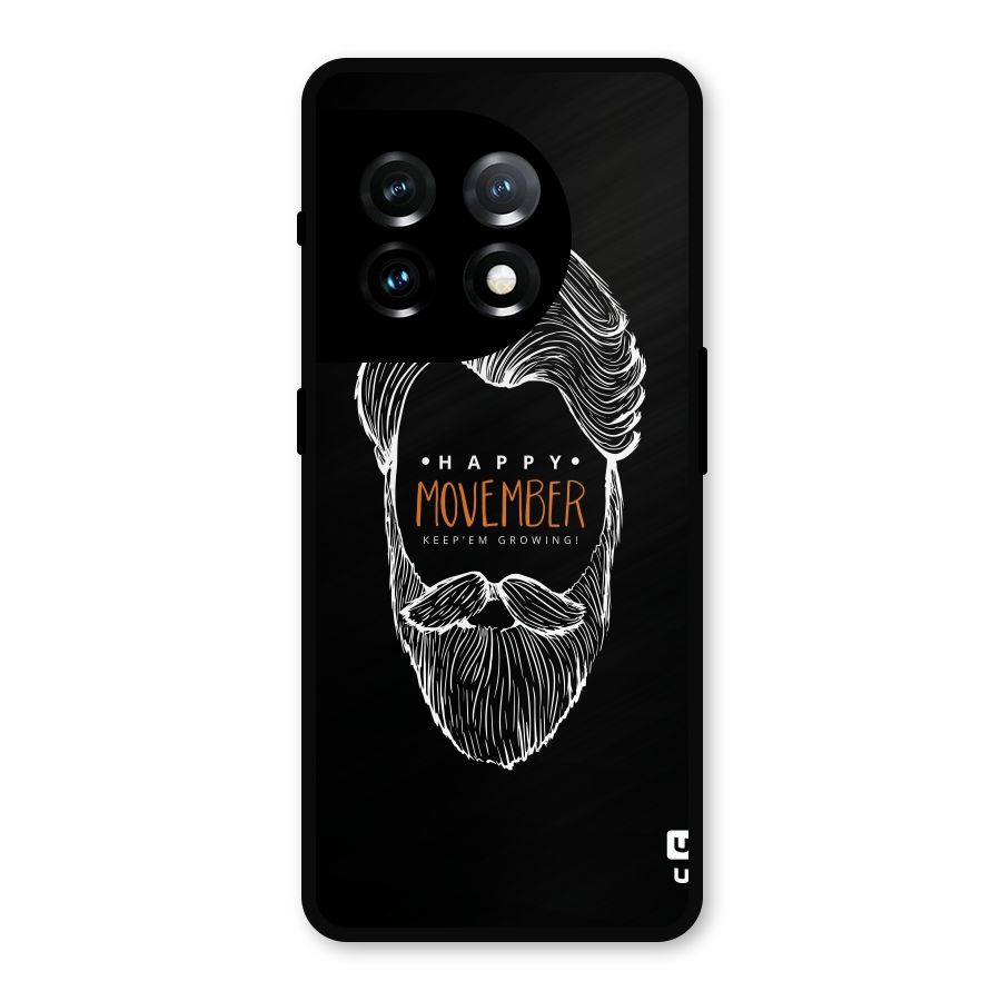 Happy Movember Black Metal Back Case for OnePlus 11