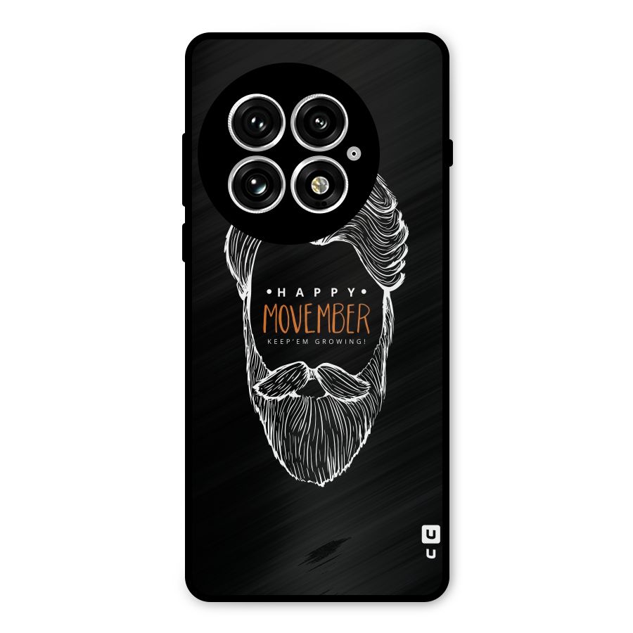 Happy Movember Black Metal Back Case for OnePlus 13