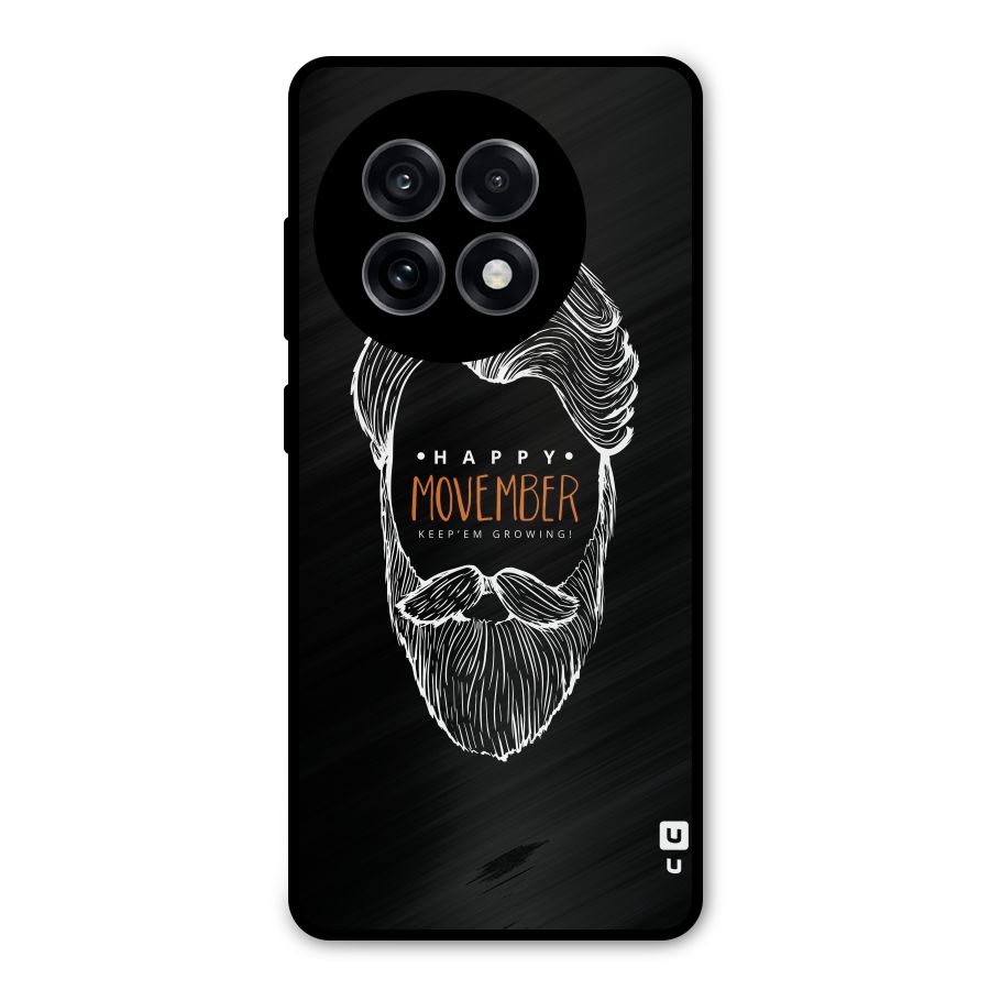 Happy Movember Black Metal Back Case for OnePlus 13R