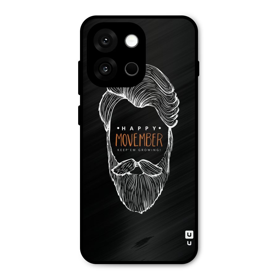 Happy Movember Black Metal Back Case for OnePlus 13s