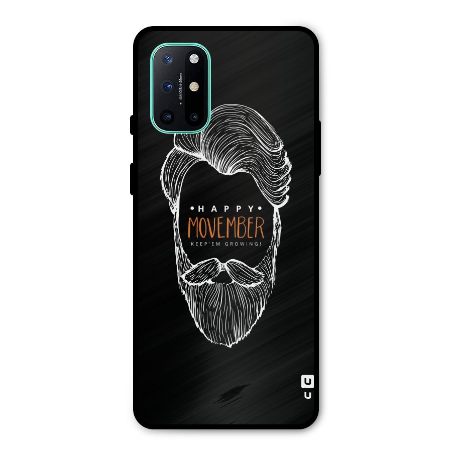 Happy Movember Black Metal Back Case for OnePlus 8T
