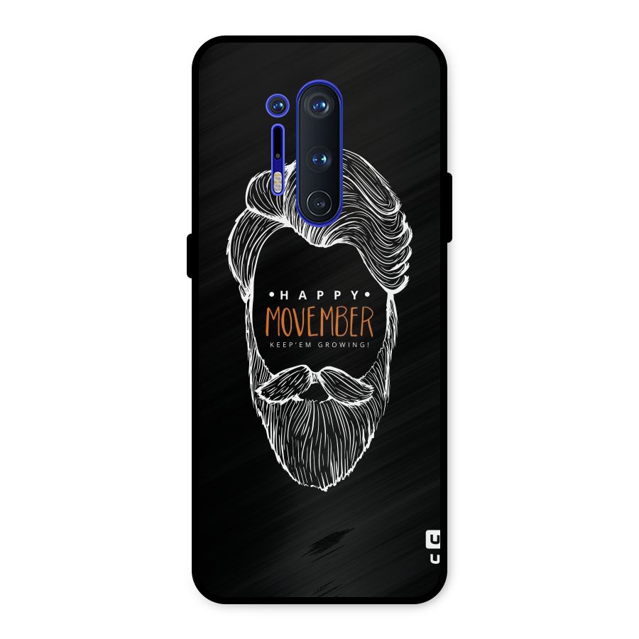 Happy Movember Black Metal Back Case for OnePlus 8 Pro
