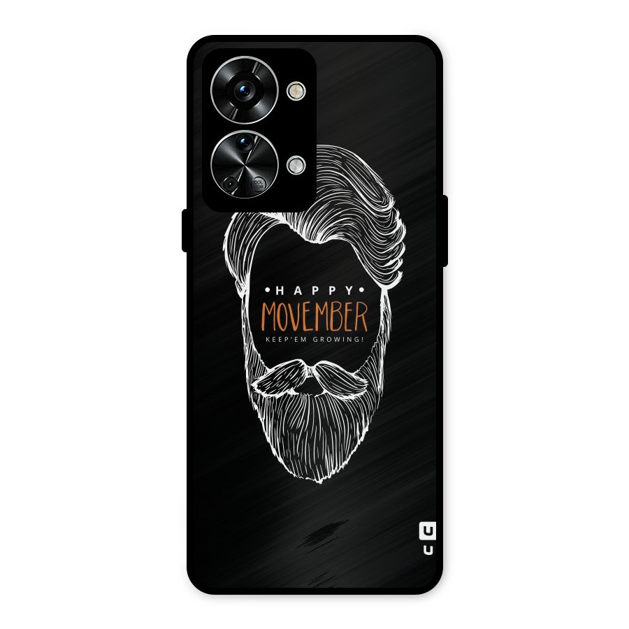 Happy Movember Black Metal Back Case for OnePlus Nord 2T