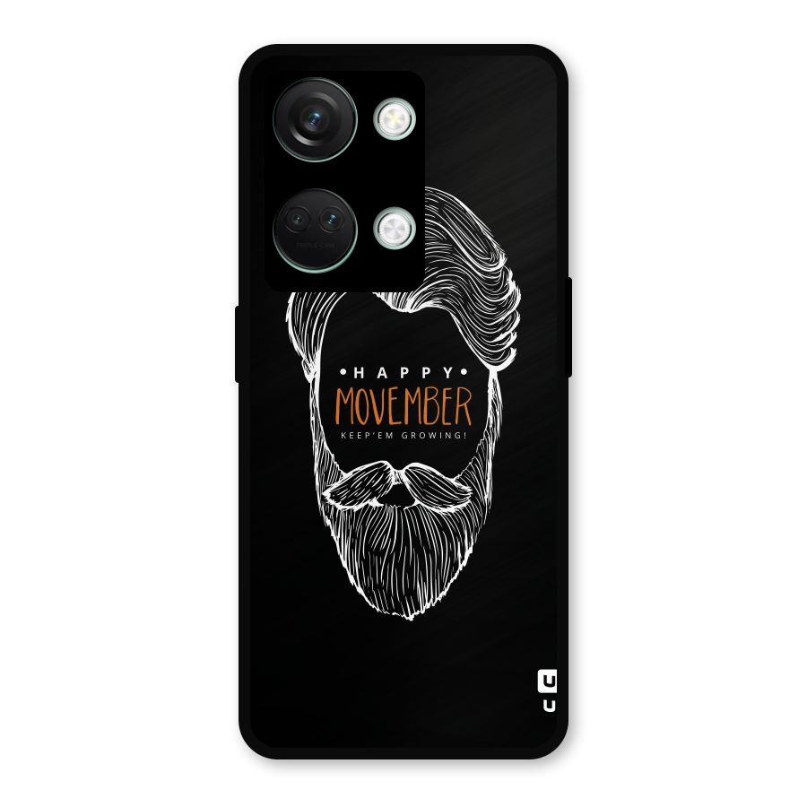 Happy Movember Black Metal Back Case for OnePlus Nord 3
