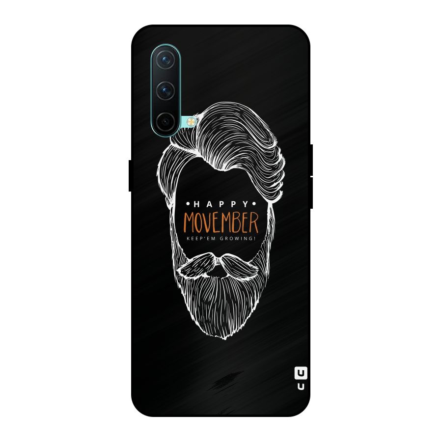 Happy Movember Black Metal Back Case for OnePlus Nord CE 5G