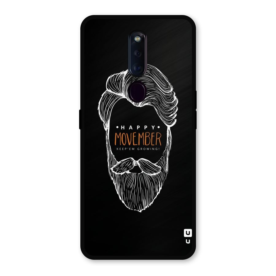 Happy Movember Black Metal Back Case for Oppo F11 Pro