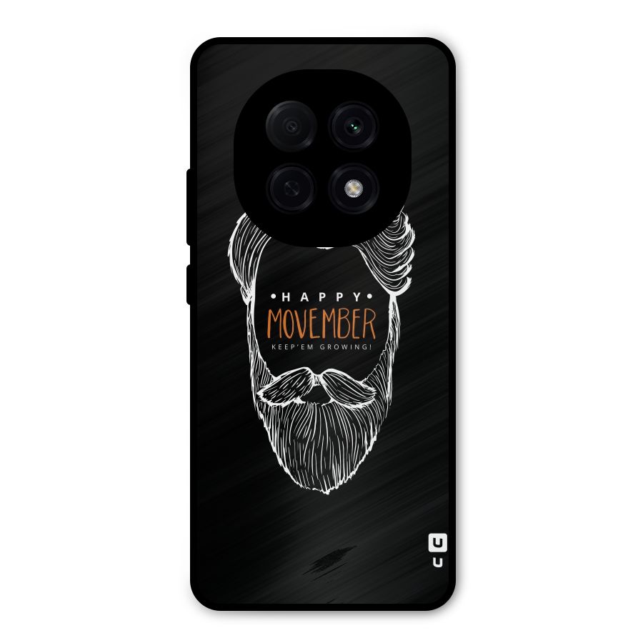 Happy Movember Black Metal Back Case for Oppo F29 Pro