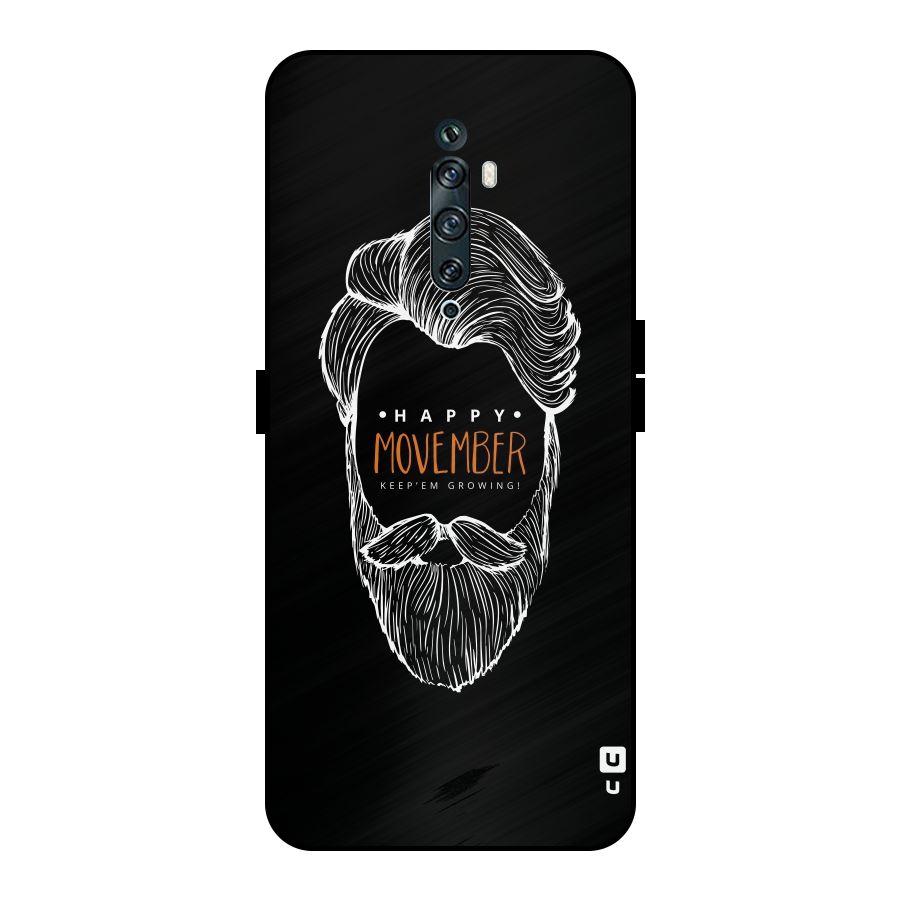 Happy Movember Black Metal Back Case for Oppo Reno2 Z