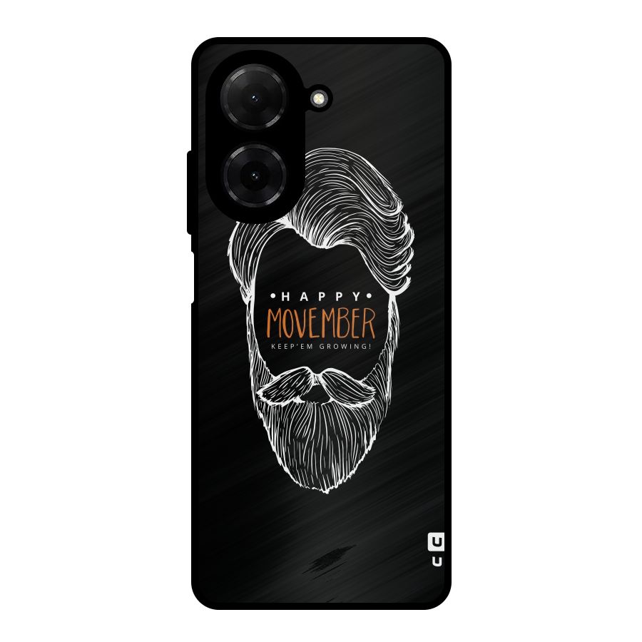 Happy Movember Black Metal Back Case for Poco C71