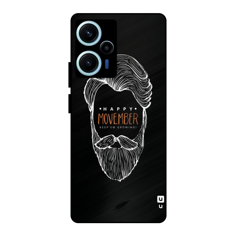Happy Movember Black Metal Back Case for Poco F5