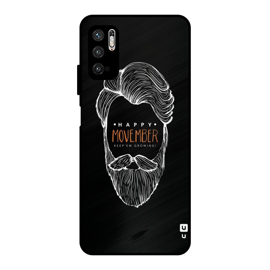 Happy Movember Black Metal Back Case for Poco M3 Pro 5G